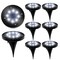 8 Pack Solar Ground Lights, 8 LED IP65 Waterproof In-Ground Outdoor Lights for Garden Pathway